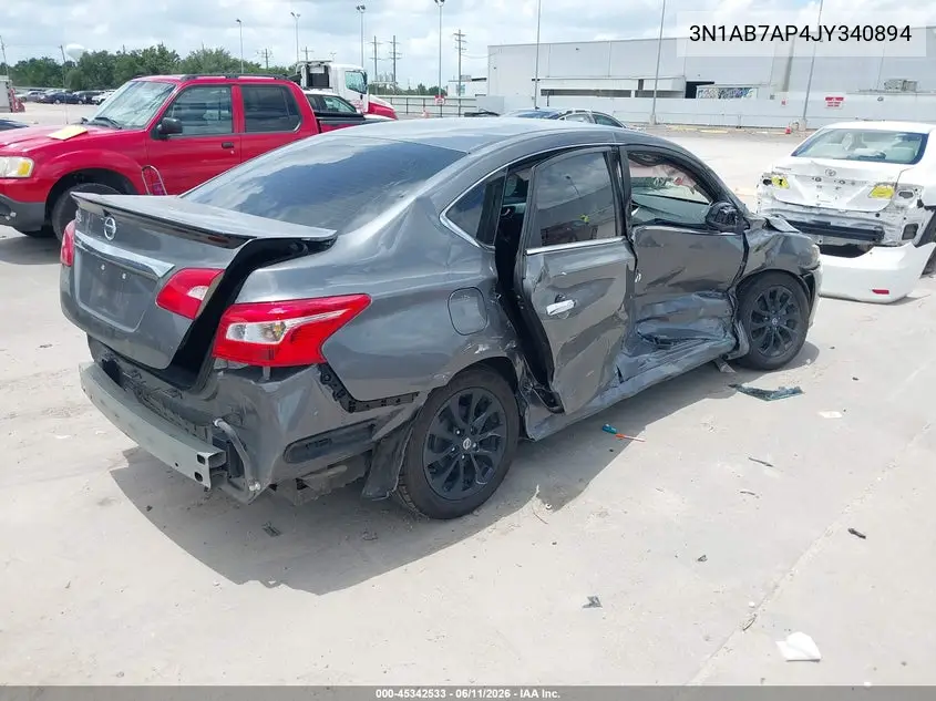 2018 Nissan Sentra S VIN: 3N1AB7AP4JY340894 Lot: 45342533