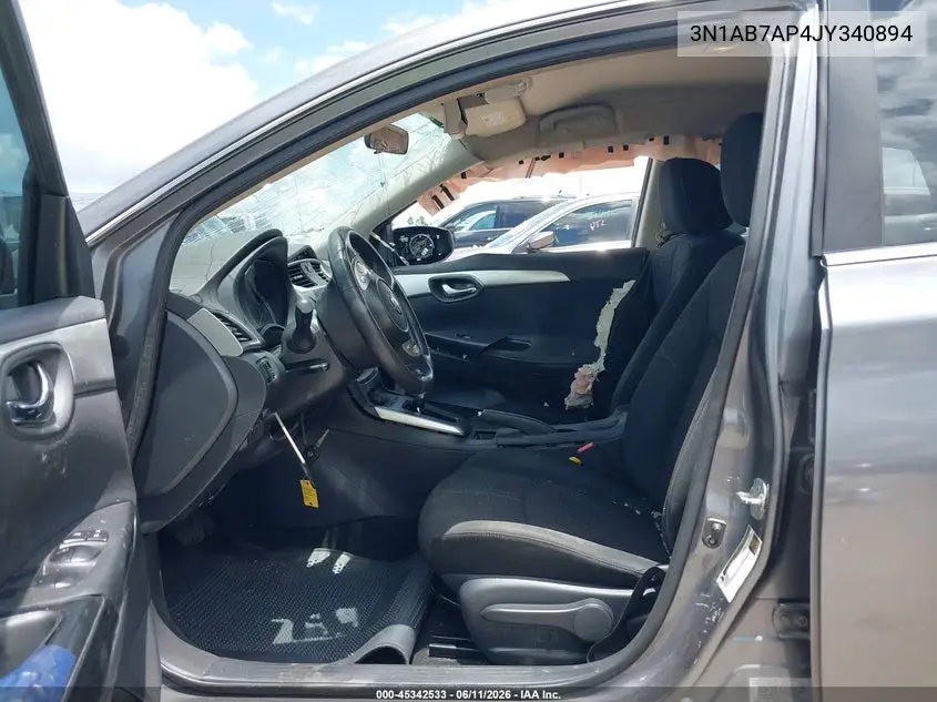 2018 Nissan Sentra S VIN: 3N1AB7AP4JY340894 Lot: 45342533