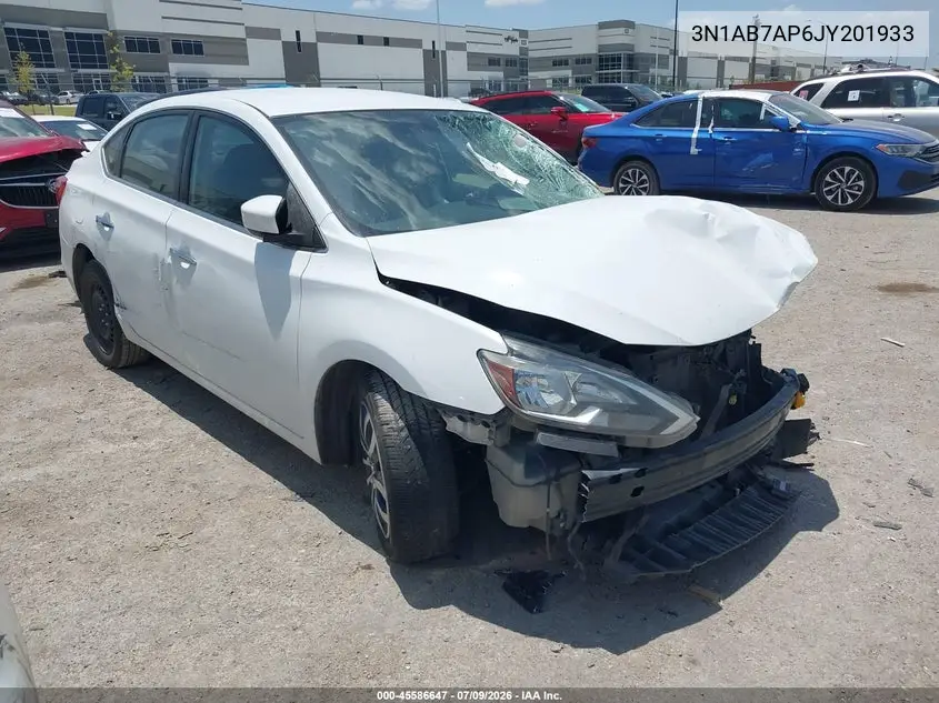 2018 Nissan Sentra S VIN: 3N1AB7AP6JY201933 Lot: 45586647