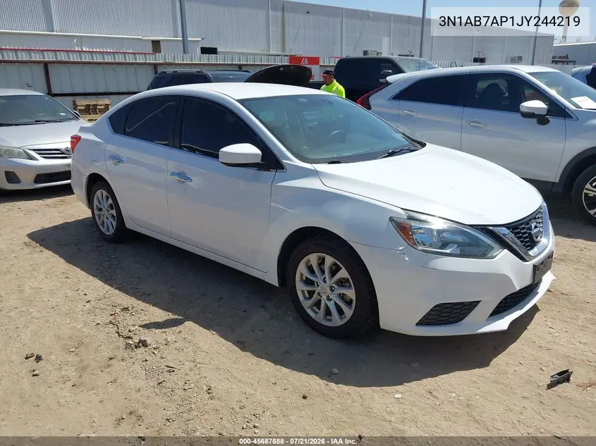 2018 Nissan Sentra Sv VIN: 3N1AB7AP1JY244219 Lot: 45687688