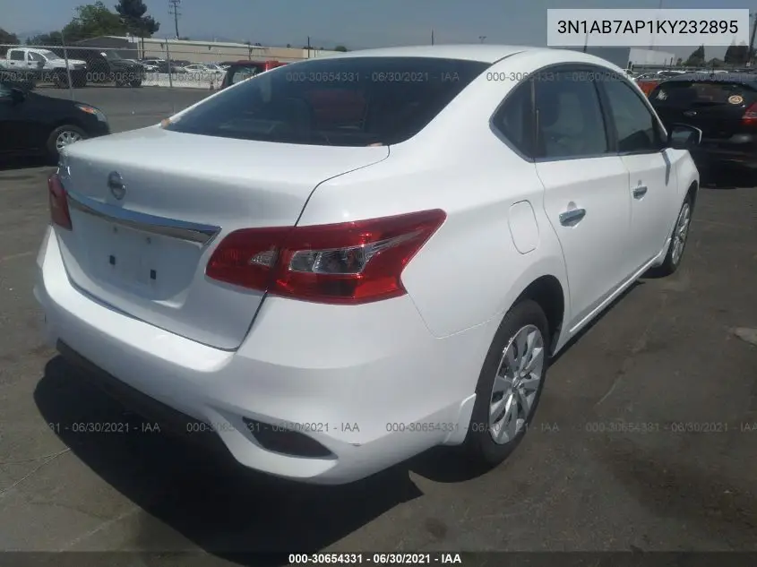 3N1AB7AP1KY232895 2019 Nissan Sentra S