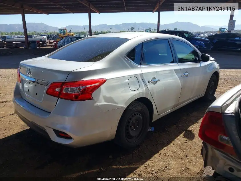 3N1AB7AP1KY249115 2019 Nissan Sentra S