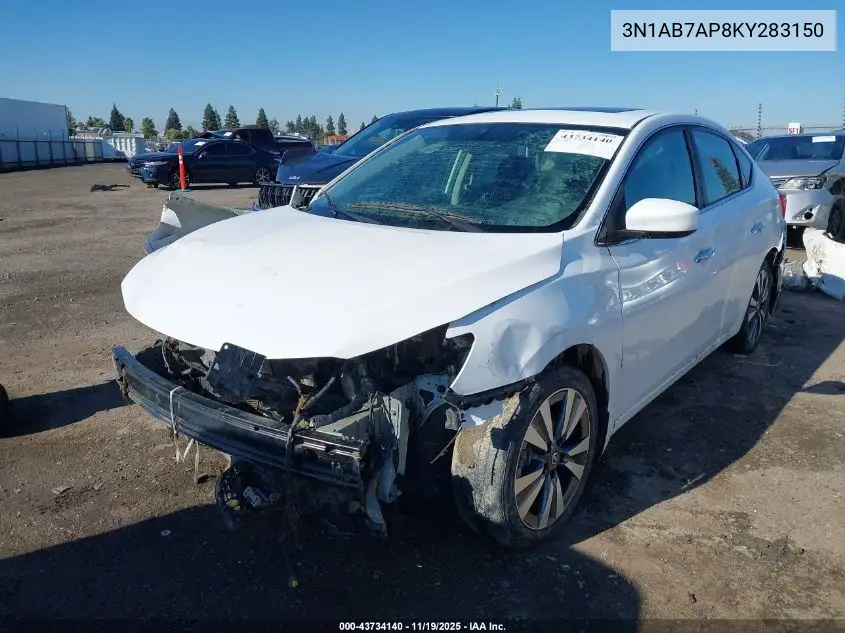 3N1AB7AP8KY283150 2019 Nissan Sentra Sv