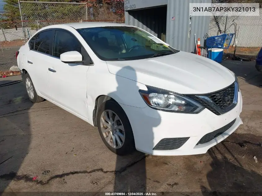 3N1AB7AP3KY321013 2019 Nissan Sentra Sv