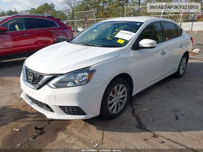 3N1AB7AP3KY321013 2019 Nissan Sentra Sv