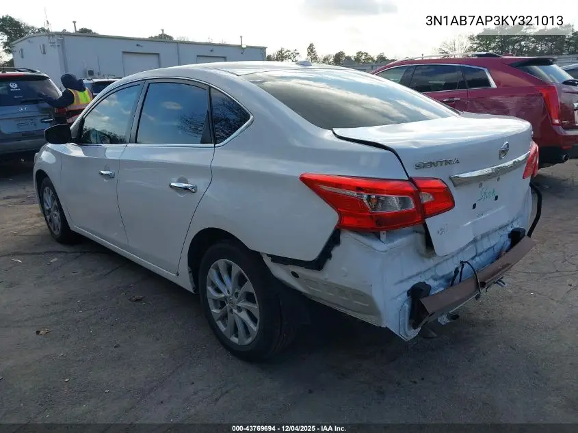 3N1AB7AP3KY321013 2019 Nissan Sentra Sv