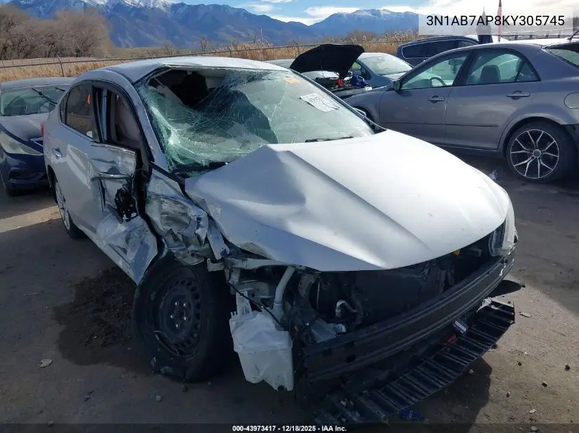 3N1AB7AP8KY305745 2019 Nissan Sentra S