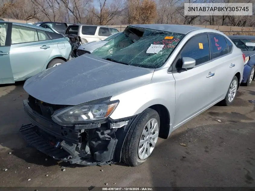 3N1AB7AP8KY305745 2019 Nissan Sentra S