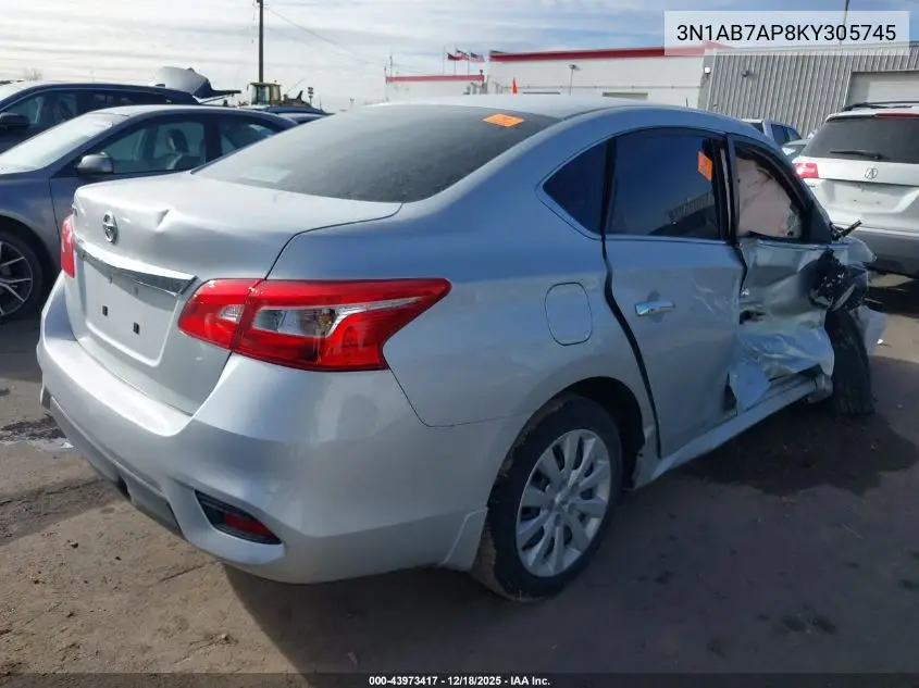 3N1AB7AP8KY305745 2019 Nissan Sentra S