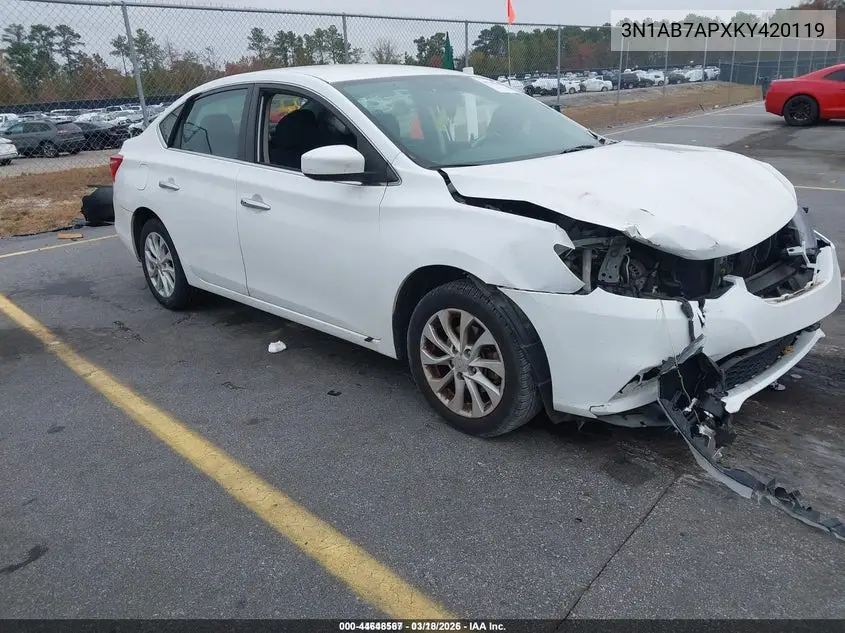 3N1AB7APXKY420119 2019 Nissan Sentra Sv