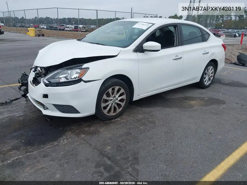 3N1AB7APXKY420119 2019 Nissan Sentra Sv