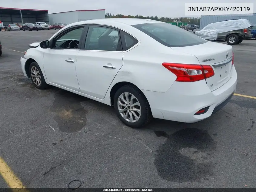 3N1AB7APXKY420119 2019 Nissan Sentra Sv