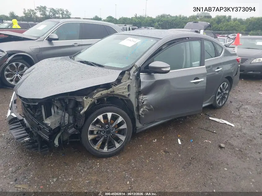 2019 Nissan Sentra Sr VIN: 3N1AB7AP3KY373094 Lot: 45362514