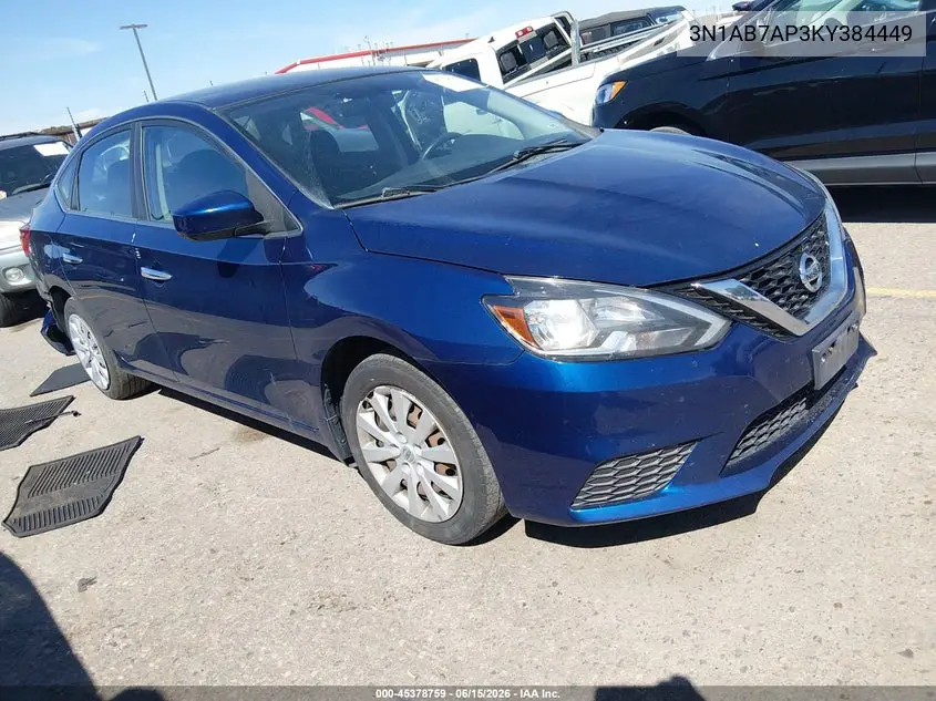 2019 Nissan Sentra S VIN: 3N1AB7AP3KY384449 Lot: 45378759