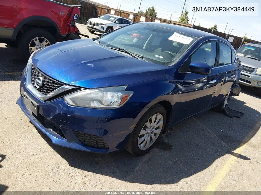 2019 Nissan Sentra S VIN: 3N1AB7AP3KY384449 Lot: 45378759