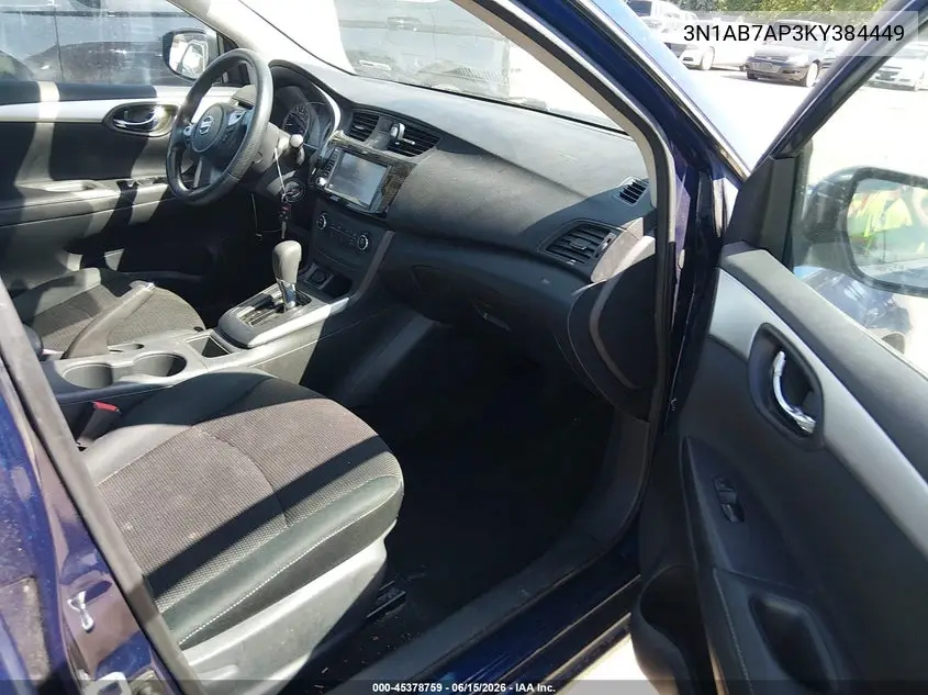 2019 Nissan Sentra S VIN: 3N1AB7AP3KY384449 Lot: 45378759