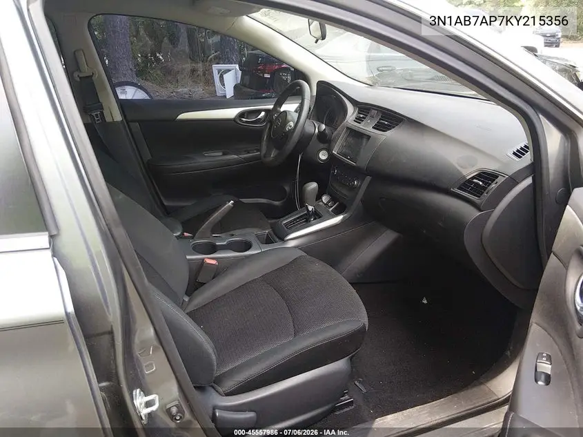 2019 Nissan Sentra S VIN: 3N1AB7AP7KY215356 Lot: 45557986