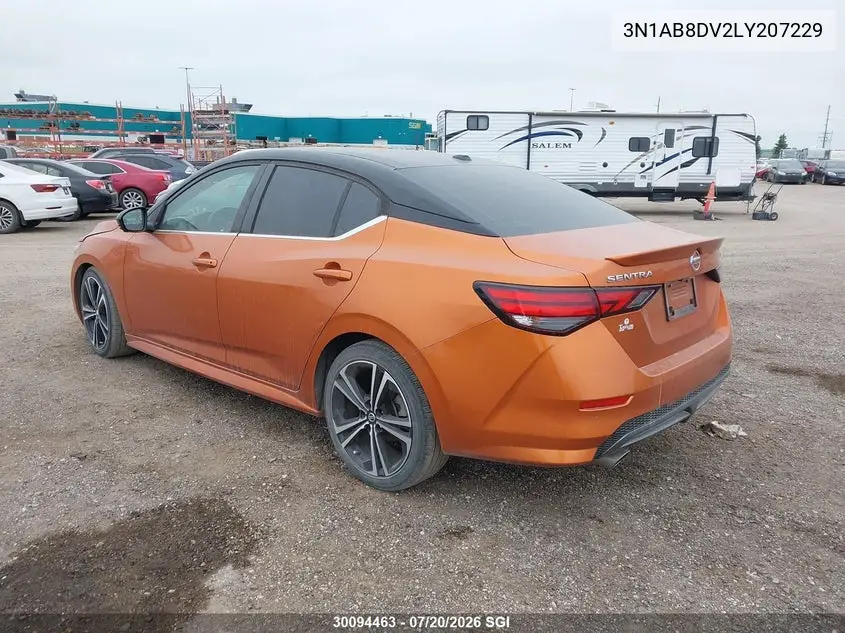 2020 Nissan Sentra Sr VIN: 3N1AB8DV2LY207229 Lot: 30094463