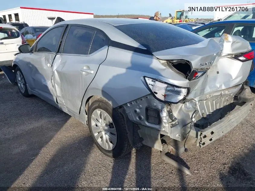 3N1AB8BV1LY261706 2020 Nissan Sentra S Xtronic Cvt
