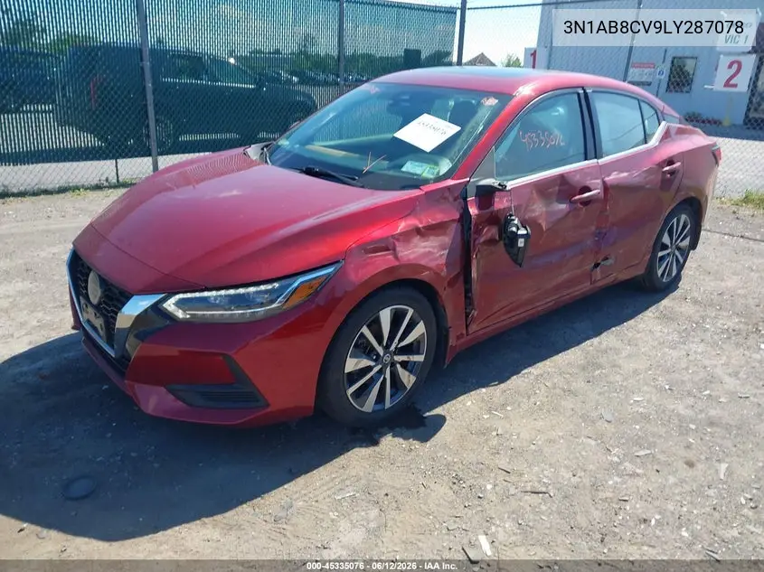 2020 Nissan Sentra Sv Xtronic Cvt VIN: 3N1AB8CV9LY287078 Lot: 45335076