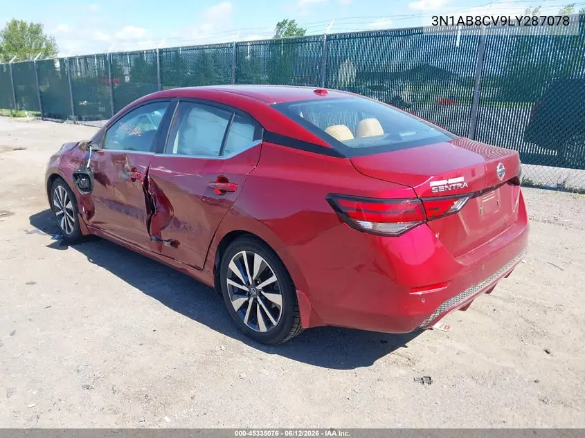 2020 Nissan Sentra Sv Xtronic Cvt VIN: 3N1AB8CV9LY287078 Lot: 45335076
