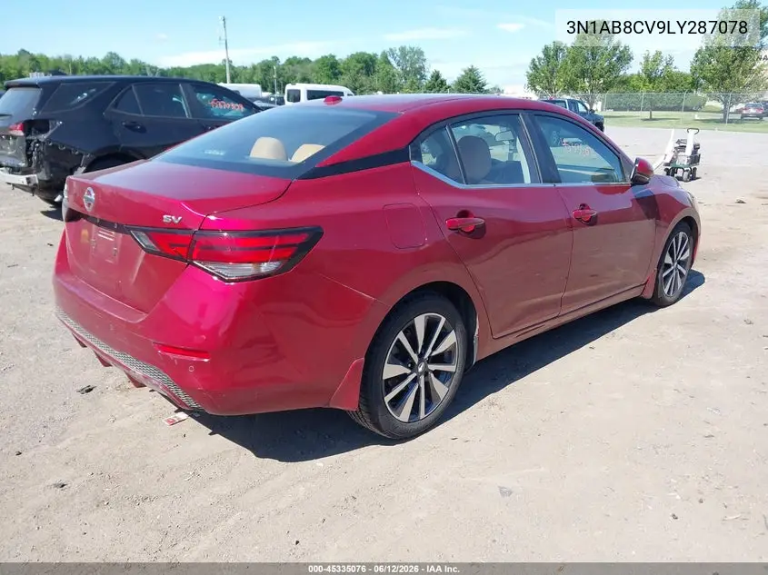2020 Nissan Sentra Sv Xtronic Cvt VIN: 3N1AB8CV9LY287078 Lot: 45335076