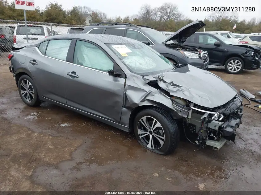 3N1AB8CV3MY311280 2021 Nissan Sentra Sv Xtronic Cvt