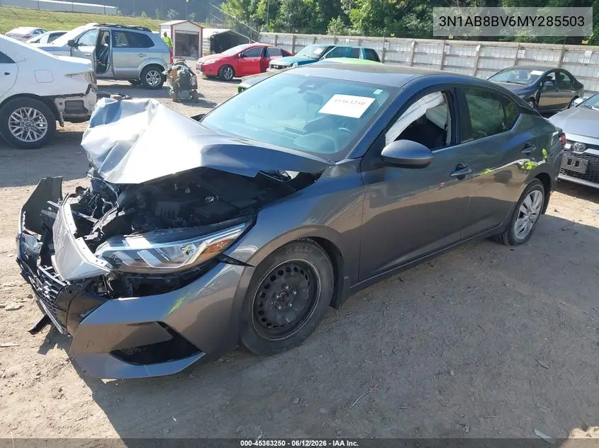 2021 Nissan Sentra S Xtronic Cvt VIN: 3N1AB8BV6MY285503 Lot: 45363250