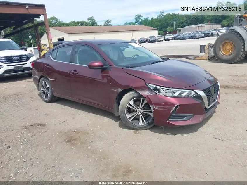 2021 Nissan Sentra Sv Xtronic Cvt VIN: 3N1AB8CV1MY326215 Lot: 45428724