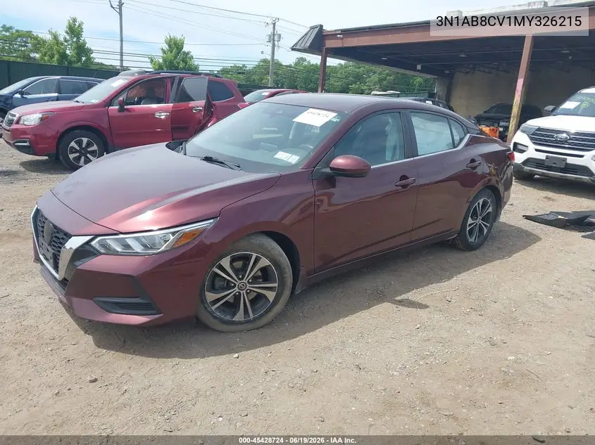 2021 Nissan Sentra Sv Xtronic Cvt VIN: 3N1AB8CV1MY326215 Lot: 45428724