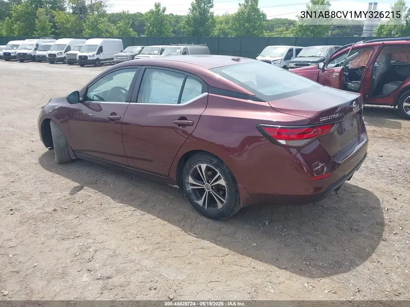 2021 Nissan Sentra Sv Xtronic Cvt VIN: 3N1AB8CV1MY326215 Lot: 45428724