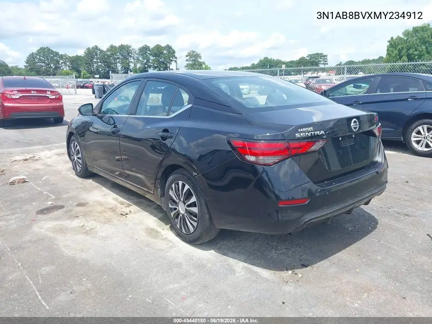 3N1AB8BVXMY234912 2021 Nissan Sentra S Xtronic Cvt