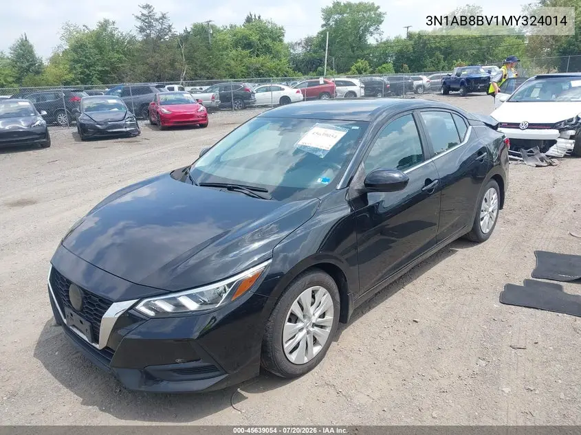 2021 Nissan Sentra S Xtronic Cvt VIN: 3N1AB8BV1MY324014 Lot: 45639054
