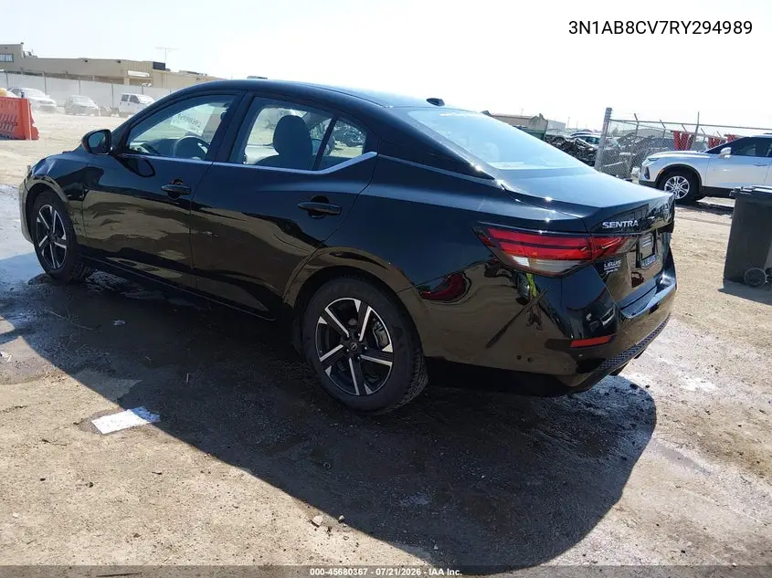2024 Nissan Sentra Sv Xtronic Cvt VIN: 3N1AB8CV7RY294989 Lot: 45680367