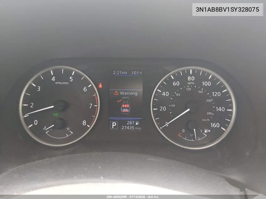 2025 Nissan Sentra S VIN: 3N1AB8BV1SY328075 Lot: 45592599