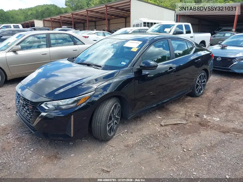 2025 Nissan Sentra Sr VIN: 3N1AB8DV5SY321031 Lot: 45683793