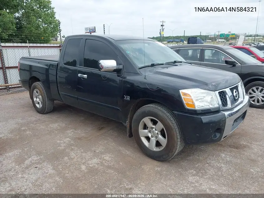 2004 Nissan Titan Se VIN: 1N6AA06A14N584321 Lot: 45317147