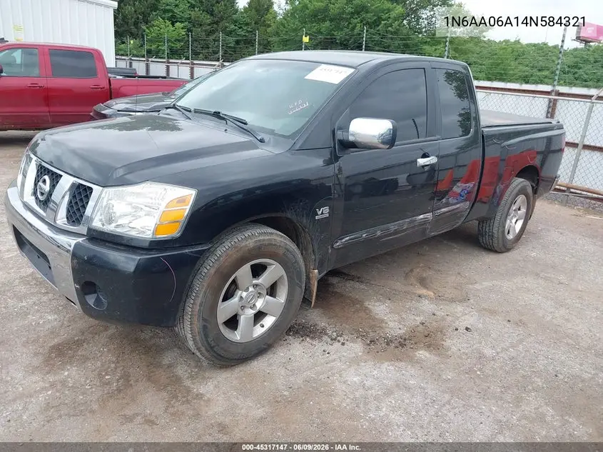 2004 Nissan Titan Se VIN: 1N6AA06A14N584321 Lot: 45317147