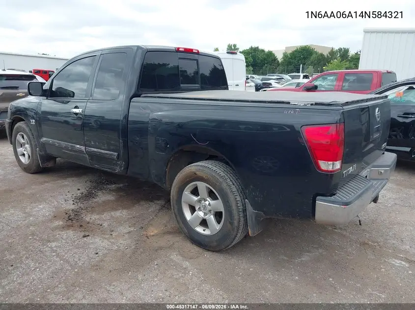 2004 Nissan Titan Se VIN: 1N6AA06A14N584321 Lot: 45317147