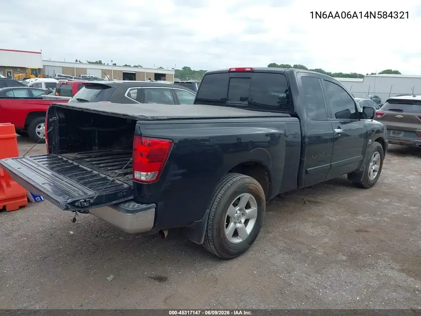 2004 Nissan Titan Se VIN: 1N6AA06A14N584321 Lot: 45317147