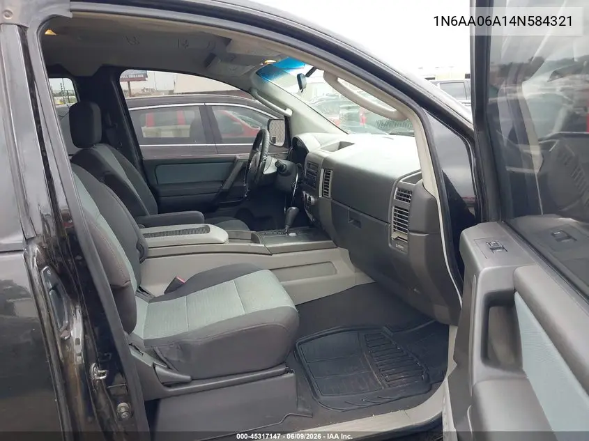 2004 Nissan Titan Se VIN: 1N6AA06A14N584321 Lot: 45317147
