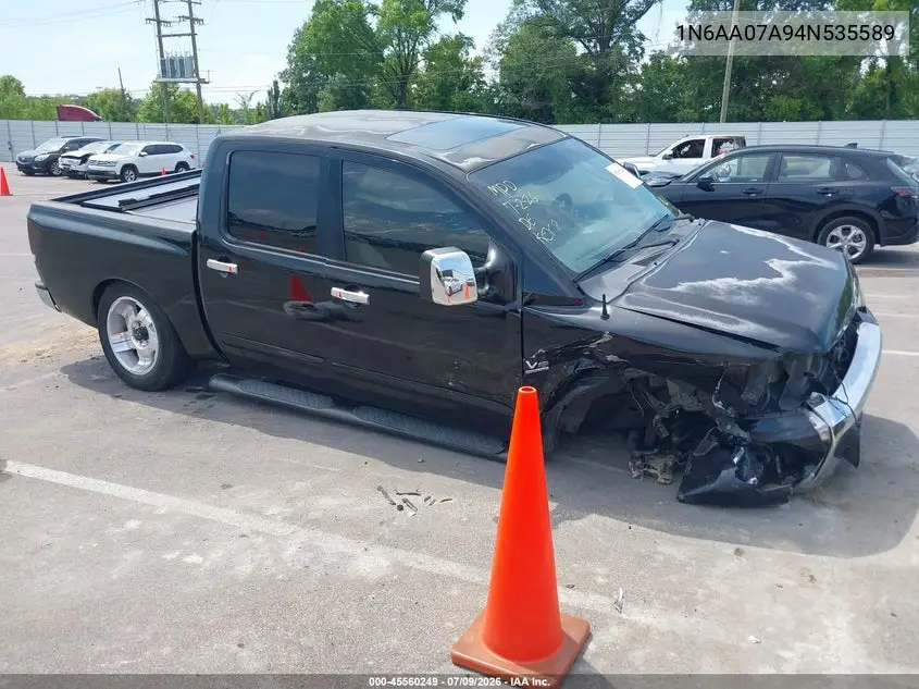 2004 Nissan Titan Le VIN: 1N6AA07A94N535589 Lot: 45560249