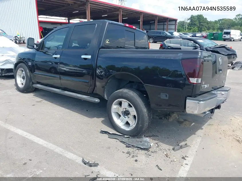 2004 Nissan Titan Le VIN: 1N6AA07A94N535589 Lot: 45560249