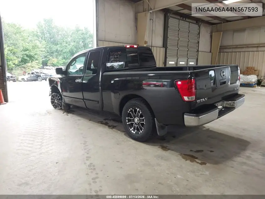 2004 Nissan Titan Se VIN: 1N6AA06A44N567593 Lot: 45599099
