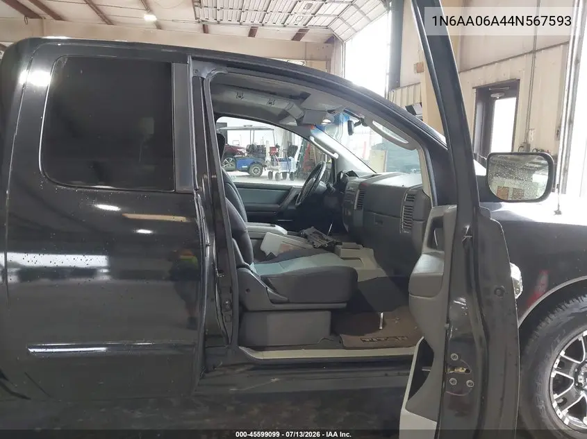 2004 Nissan Titan Se VIN: 1N6AA06A44N567593 Lot: 45599099