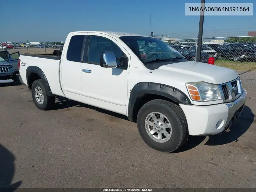 2004 Nissan Titan Se VIN: 1N6AA06B64N591564 Lot: 45605885