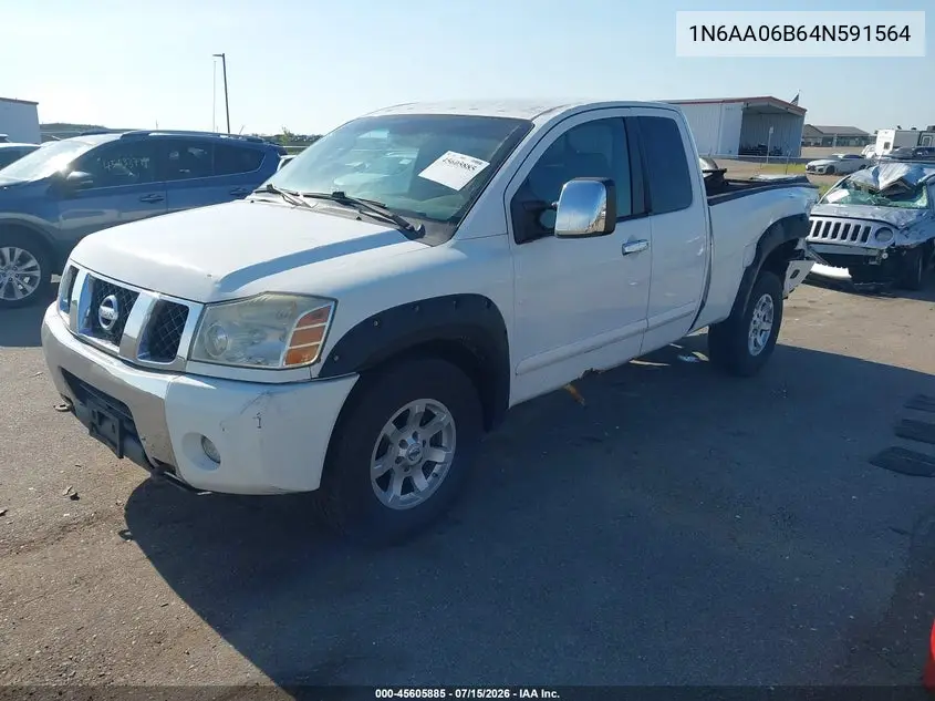 2004 Nissan Titan Se VIN: 1N6AA06B64N591564 Lot: 45605885