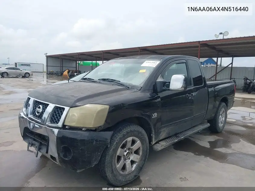 2004 Nissan Titan Le VIN: 1N6AA06AX4N516440 Lot: 45615983