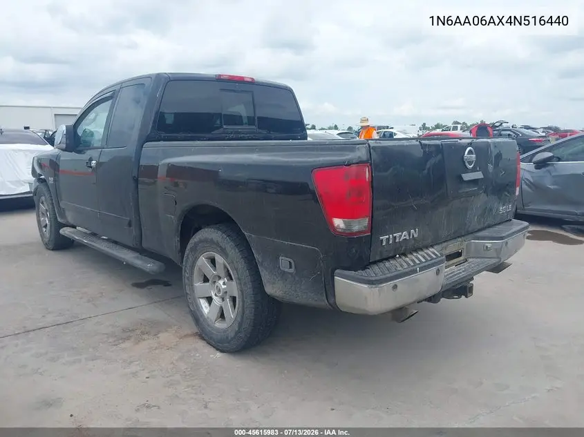 2004 Nissan Titan Le VIN: 1N6AA06AX4N516440 Lot: 45615983