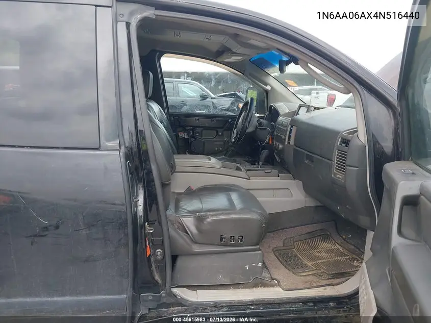 2004 Nissan Titan Le VIN: 1N6AA06AX4N516440 Lot: 45615983
